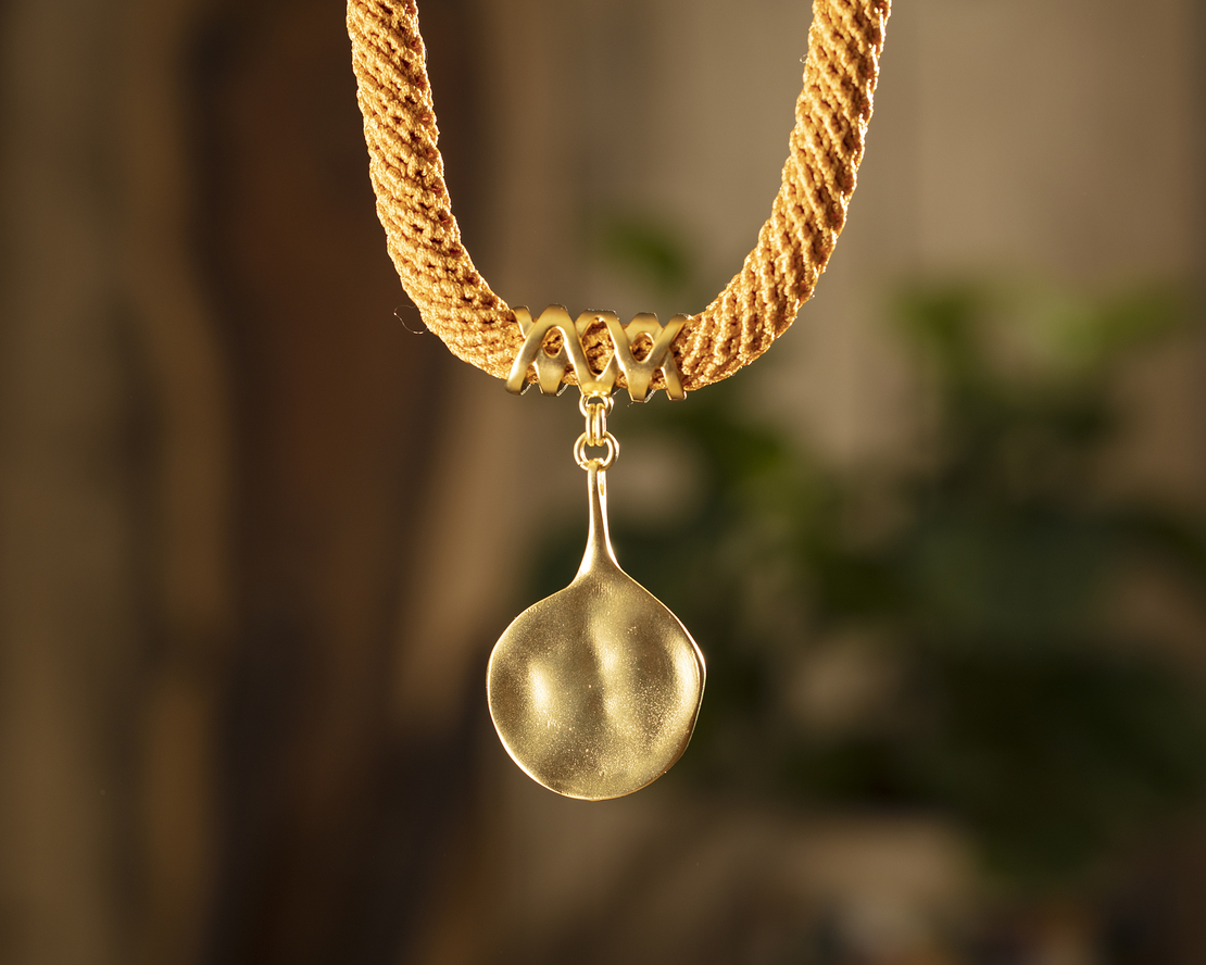 Orange & Gold Statement Necklace | Adva 