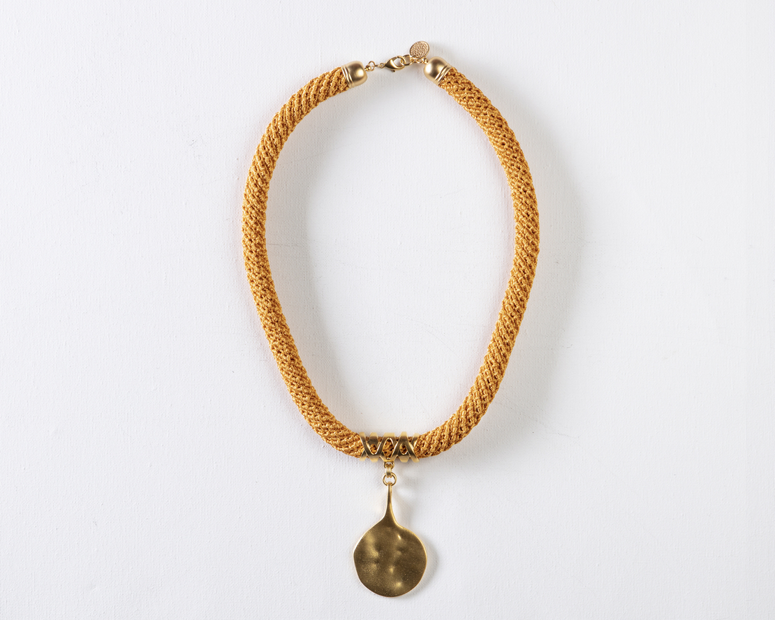 Orange & Gold Statement Necklace | Adva 
