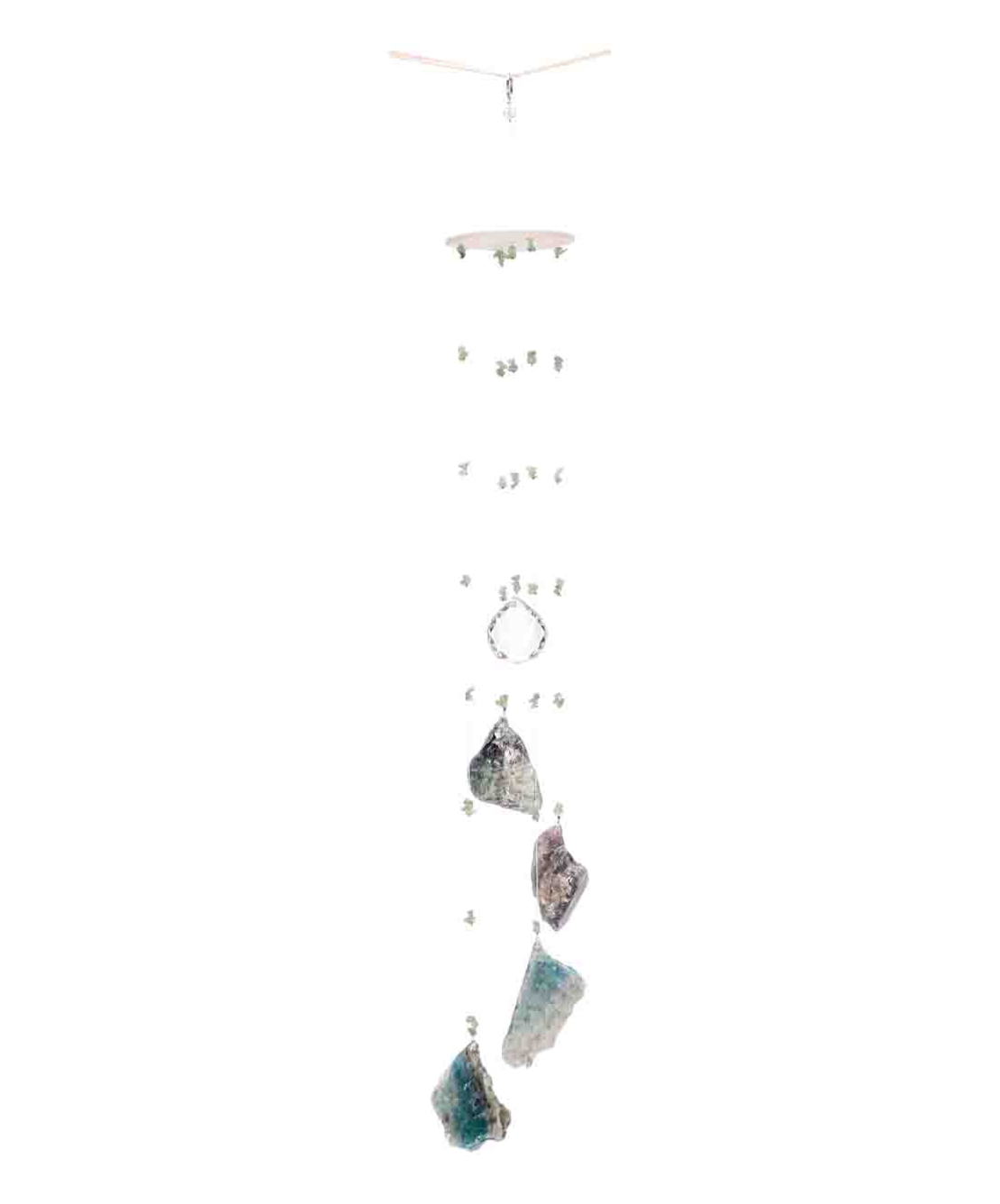 מובייל ספירלה משולב אבני פלורייט גולמיות 5 זרועות 65 ס