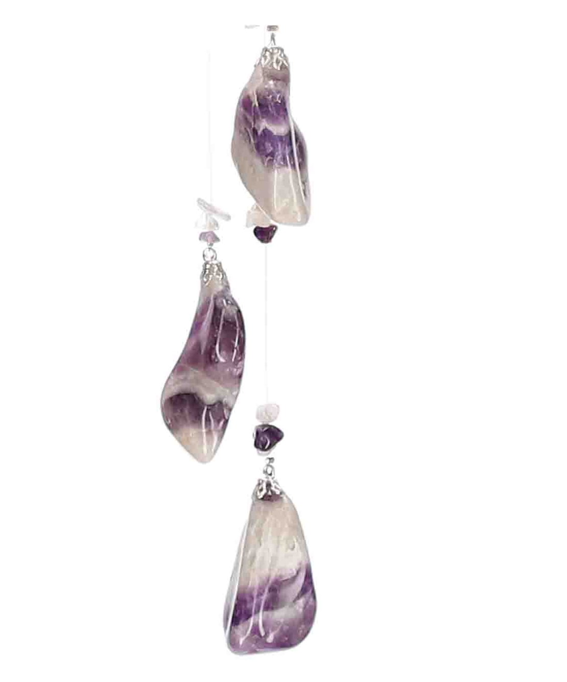 מובייל ספירלה משולב אבני אמטיסט שברון מוחלק 6 זרועות 45 ס