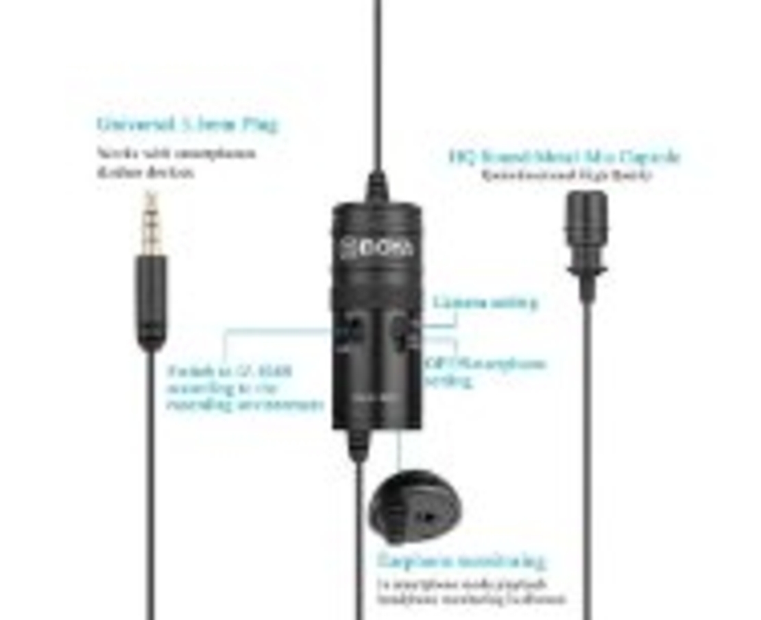 מיקרופון דו כיווני דש מקצועי חיבור Boya BY-M1 pro PL 2.5