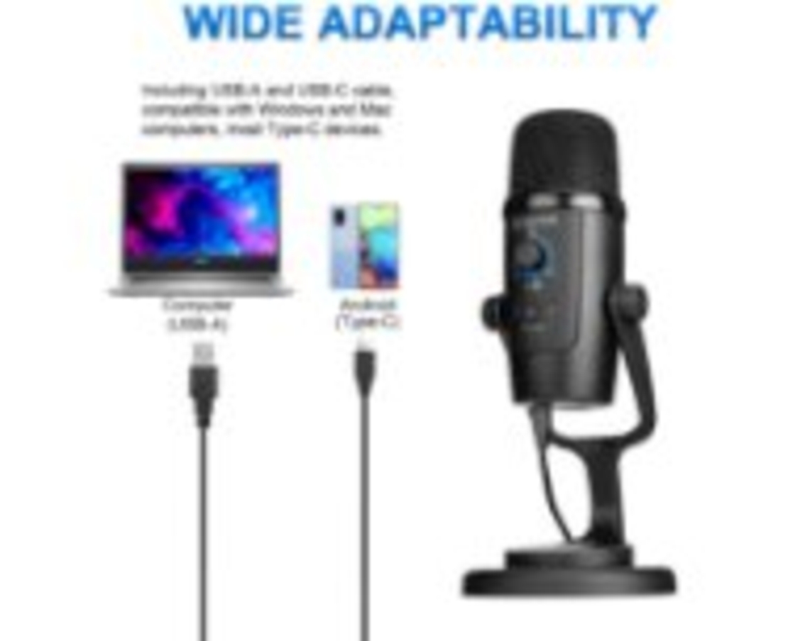 מיקרופון כולל מעמד שולחני חיבור BOYA BY-PM500 USB-A