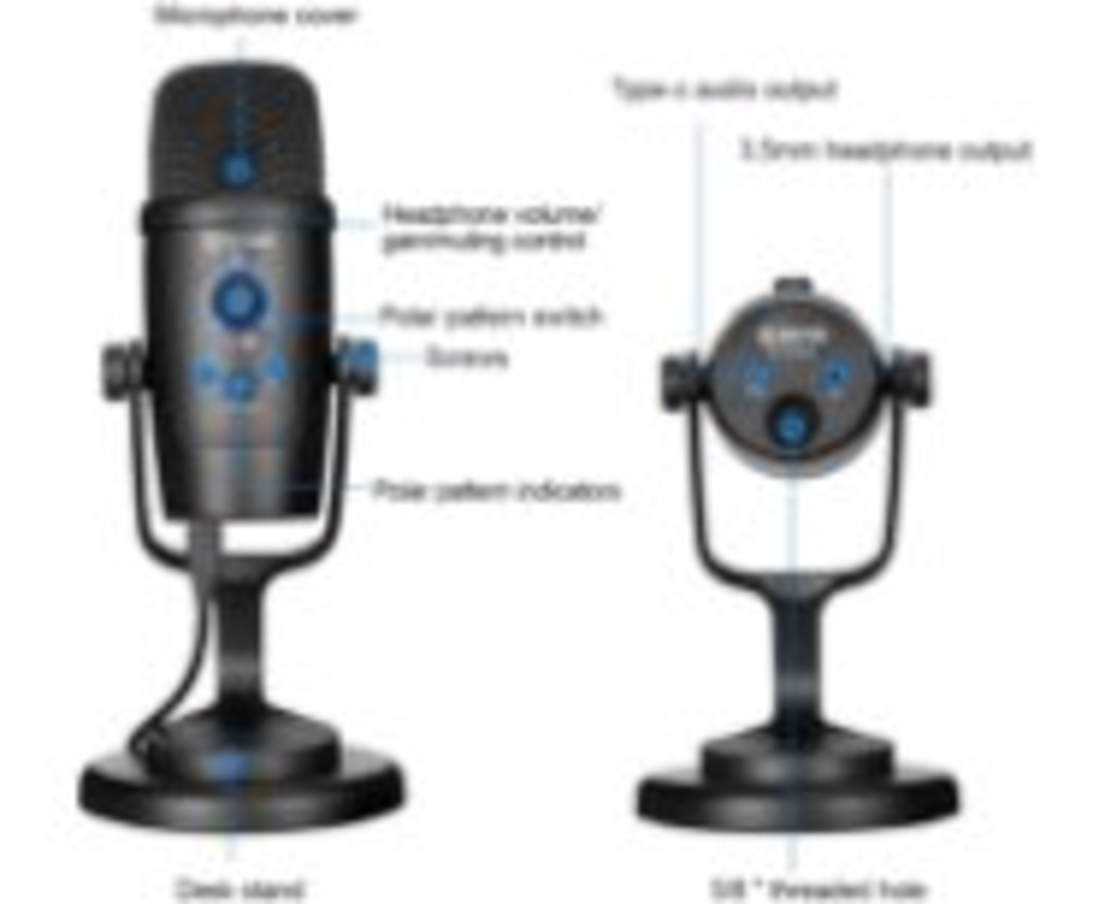 מיקרופון כולל מעמד שולחני חיבור BOYA BY-PM500 USB-A