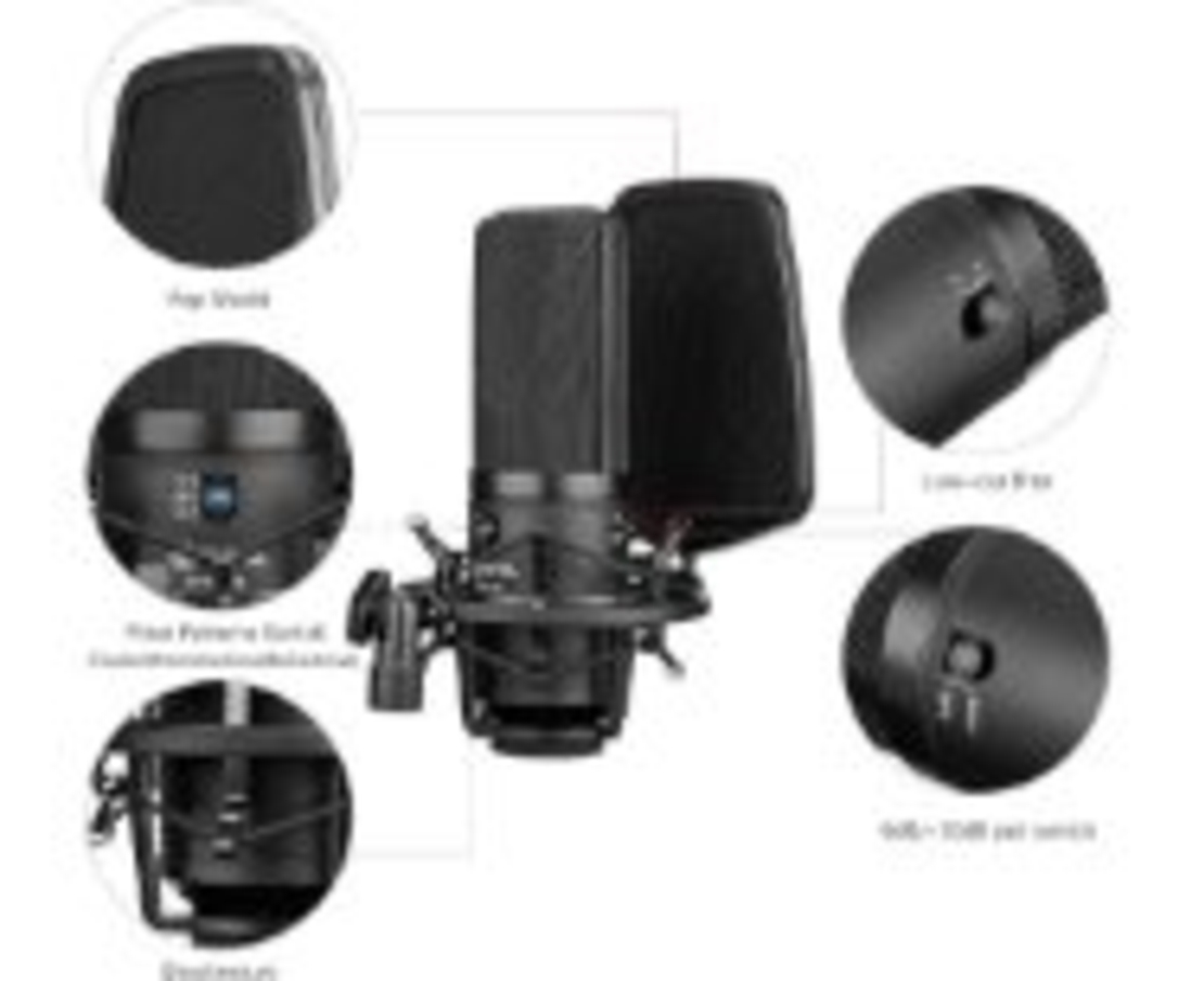 מיקרופון מקצועי כולל קונדנסור חיבור BOYA BY-M1000 XLR