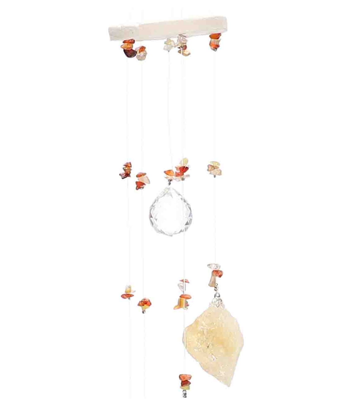 מובייל ספירלה משולב אבני סיטרין גולמיות 6 זרועות 45 ס