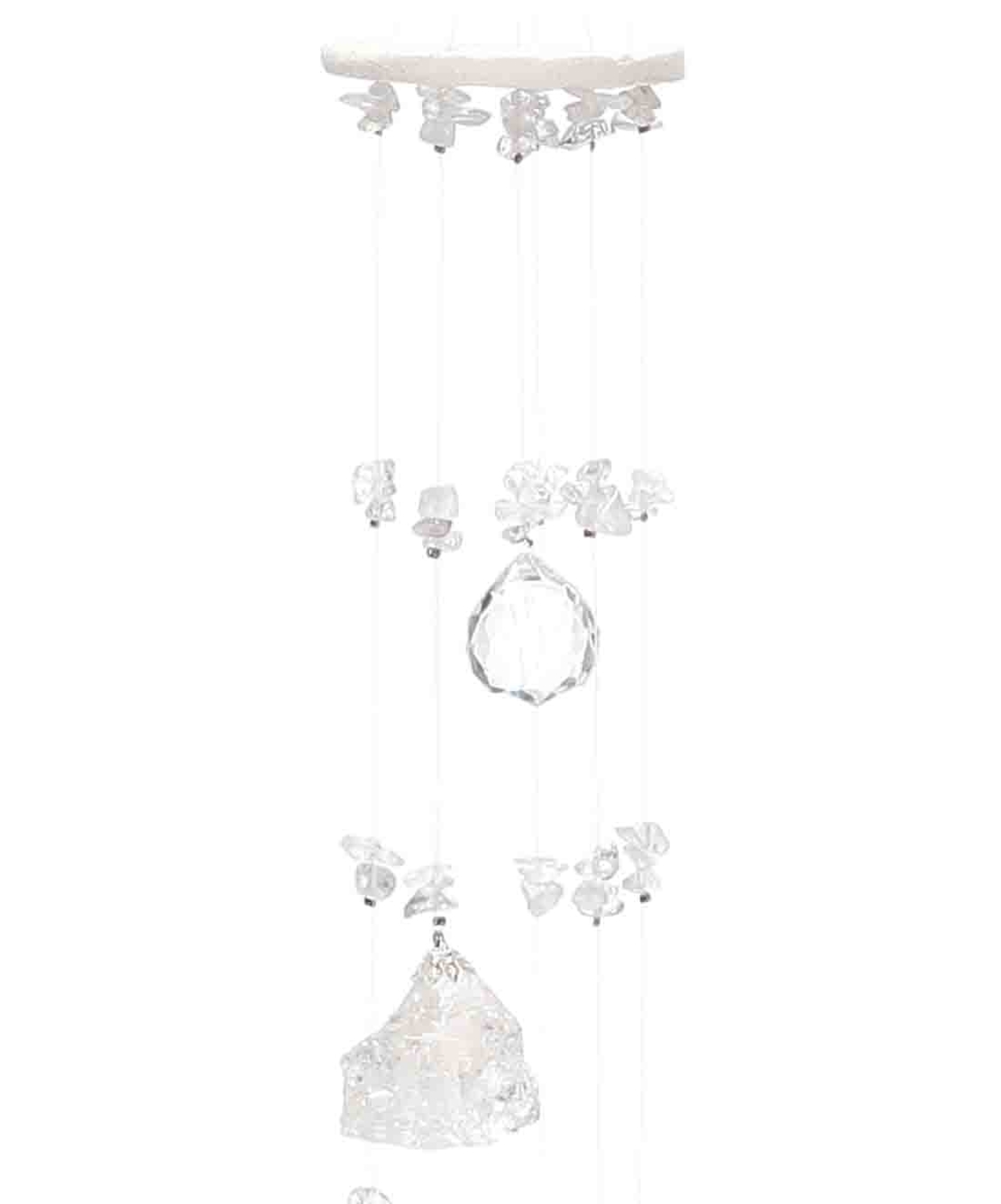 מובייל ספירלה משולב אבני קוורץ קריסטל גולמיות 6 זרועות 45 ס