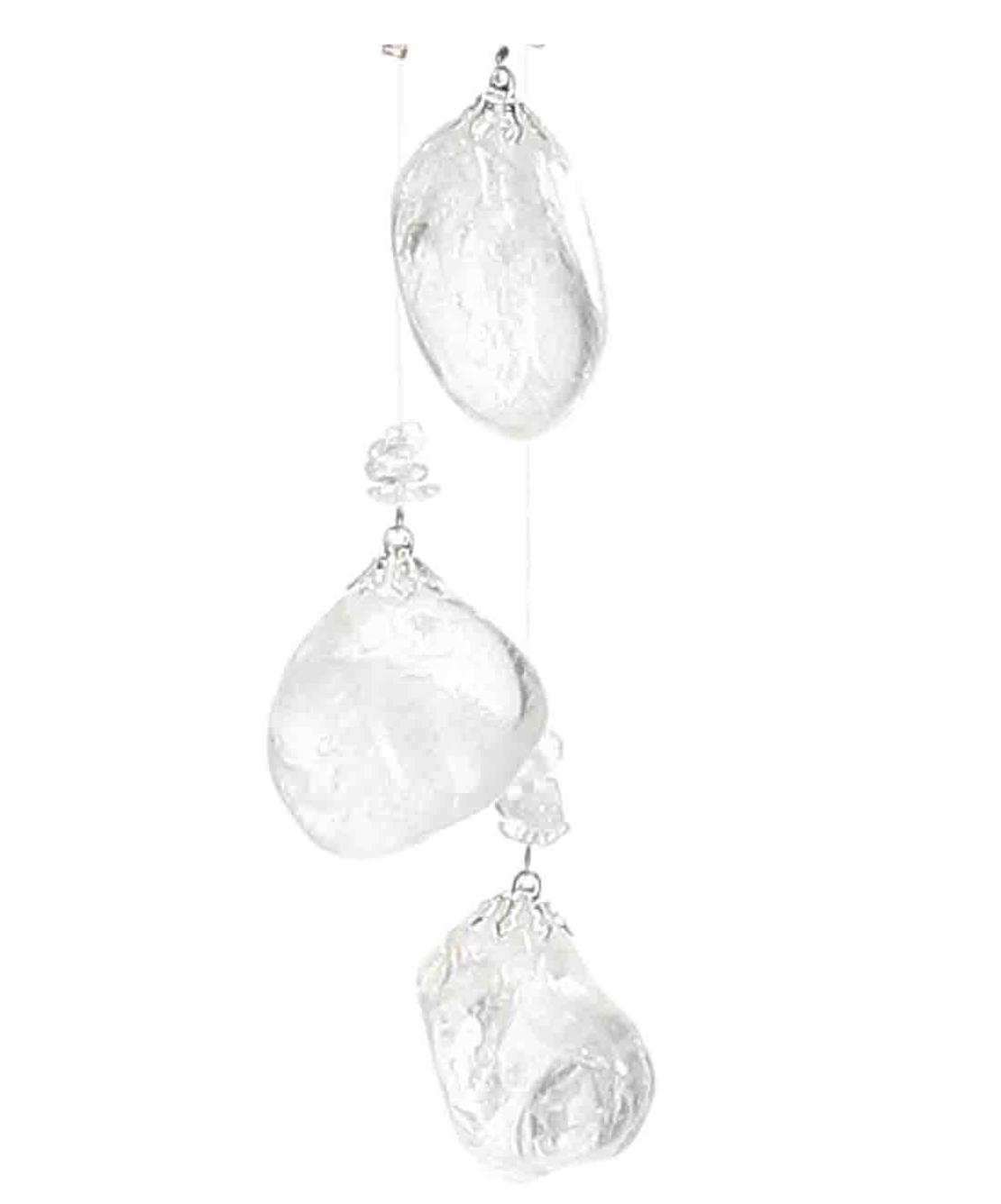 מובייל ספירלה משולב אבני קוורץ קריסטל מוחלקות 6 זרועות 45 ס