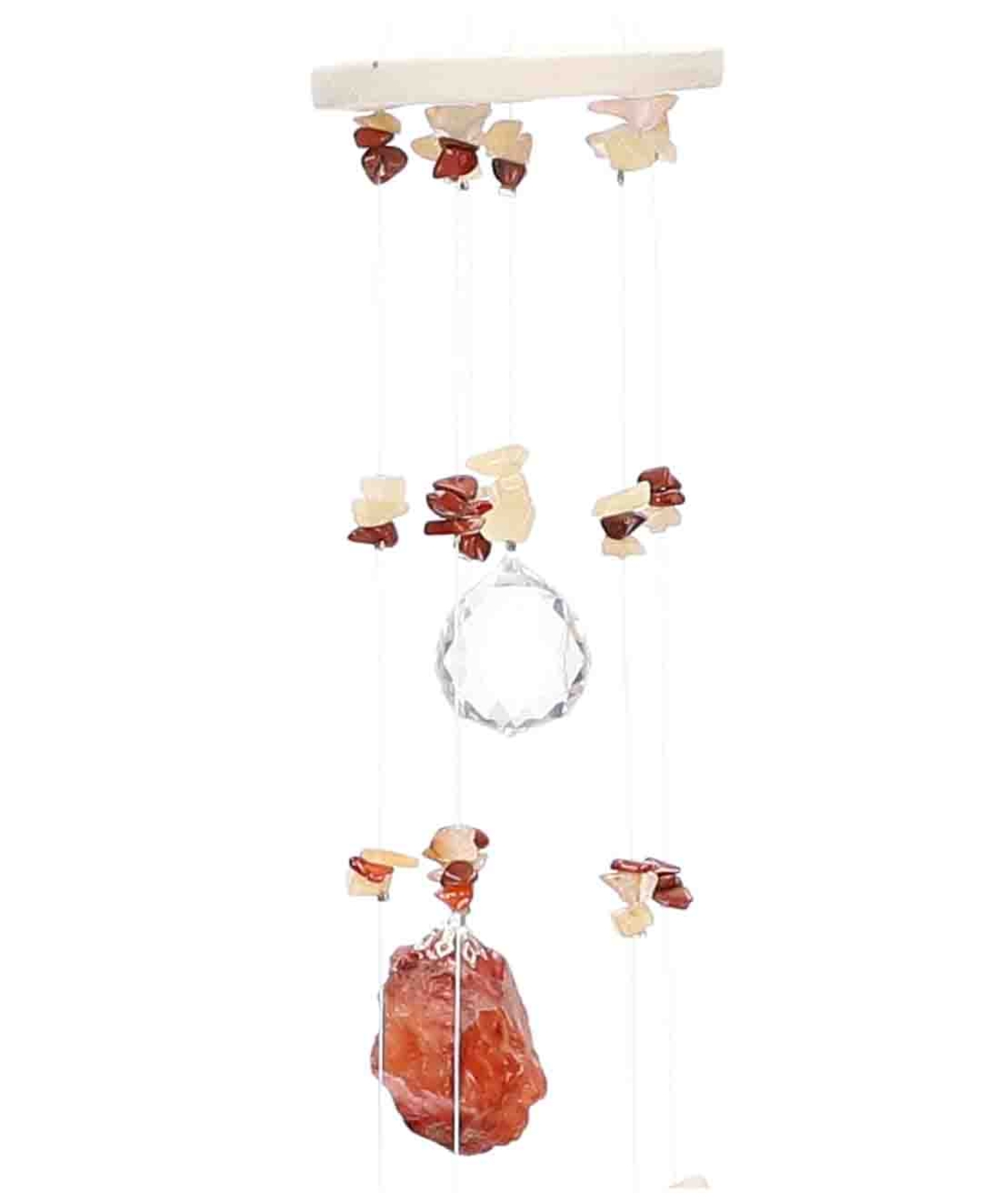 מובייל ספירלה משולב אבני קרנליאן גולמיות 6 זרועות 45 ס