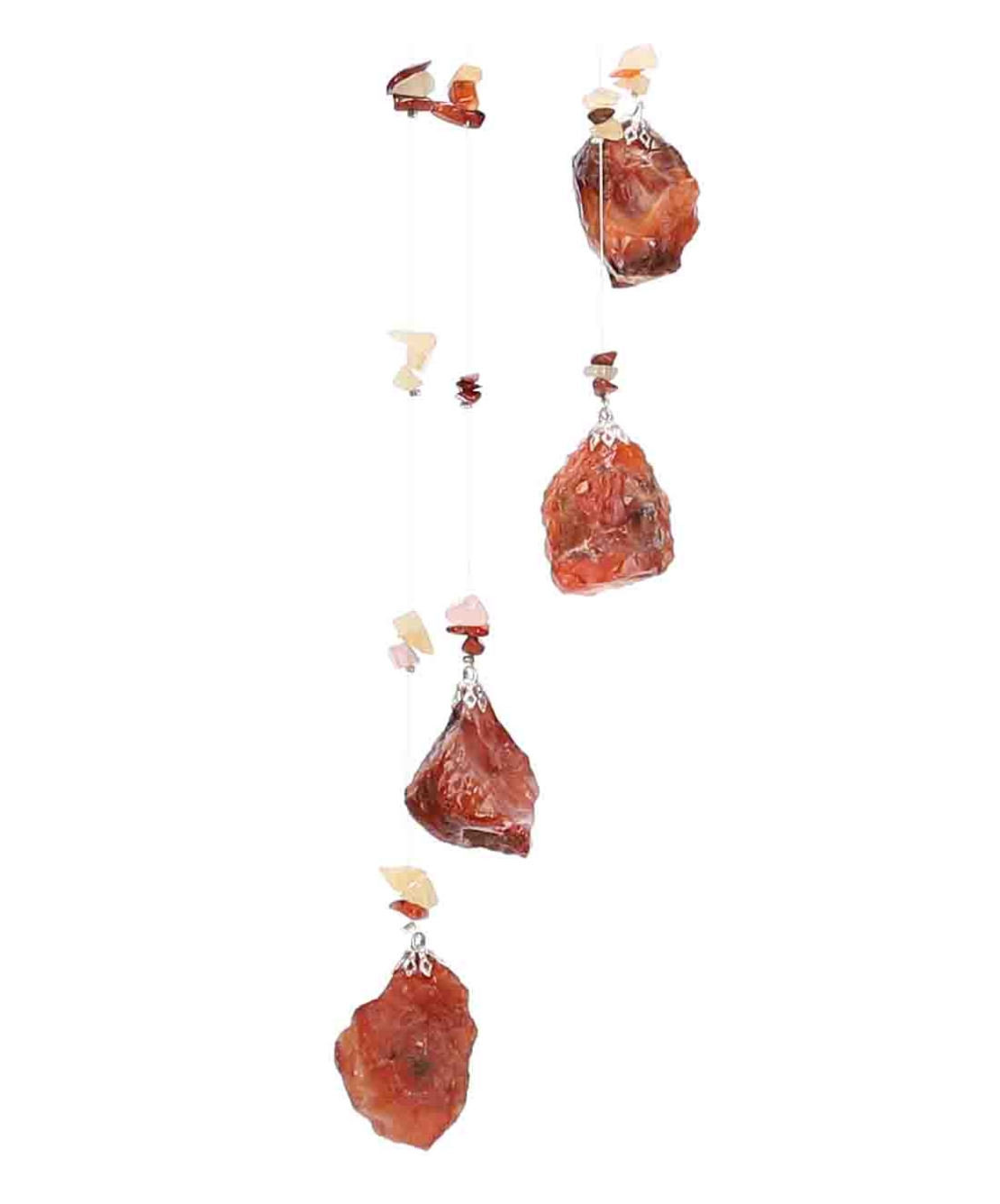 מובייל ספירלה משולב אבני קרנליאן גולמיות 6 זרועות 45 ס