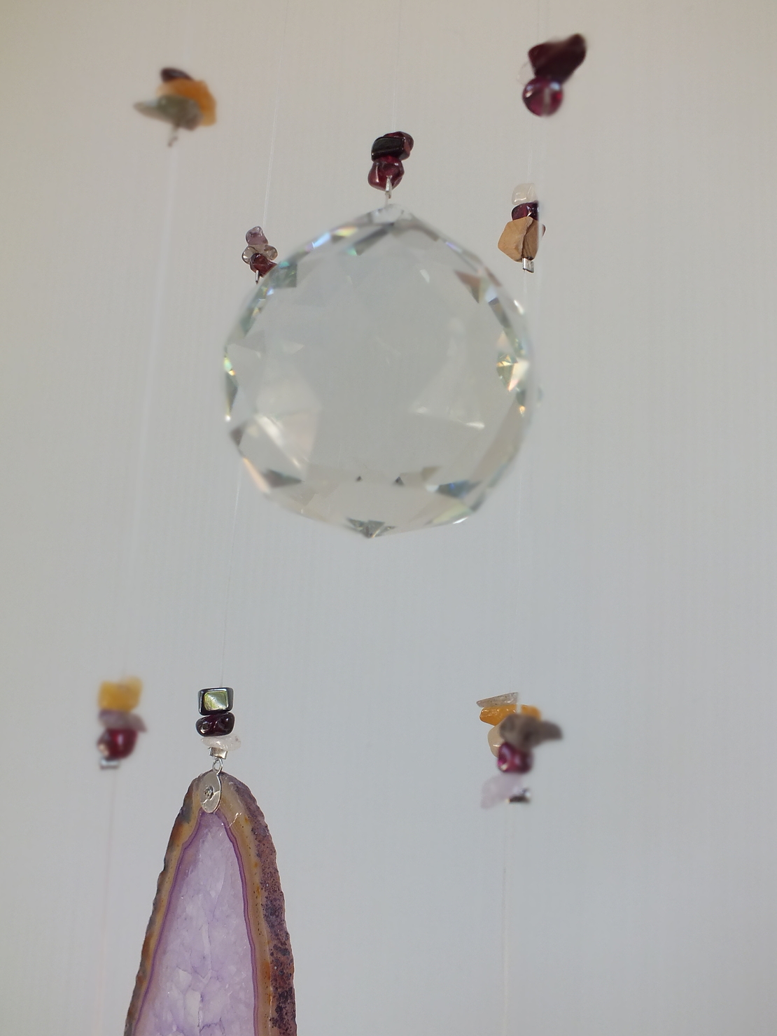 מובייל ספירלה משולב פרוסות אגת סגולה 5 זרועות 65 ס