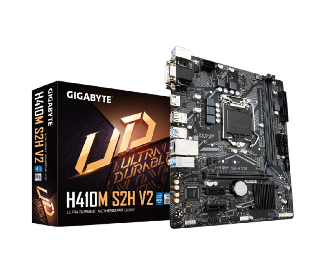 לוח דור 10 Gigabyte H410M S2H V3 M-Atx VGA DVI HDMI LGA1200