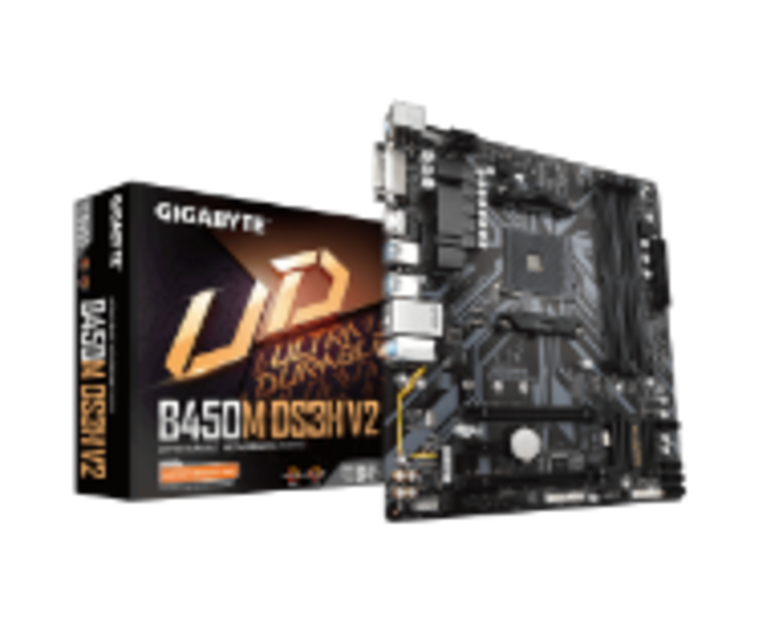 לוח אם Gigabyte B450M AMD Rayzen AM4 Micro ATX HDMI DVI USB
