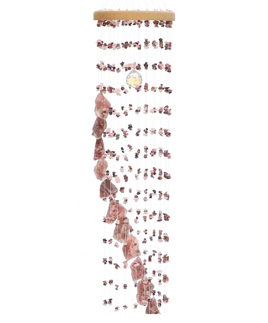 מובייל ספירלה משולב אבני קוורץ תות גולמיות 25 זרועות 120 ס