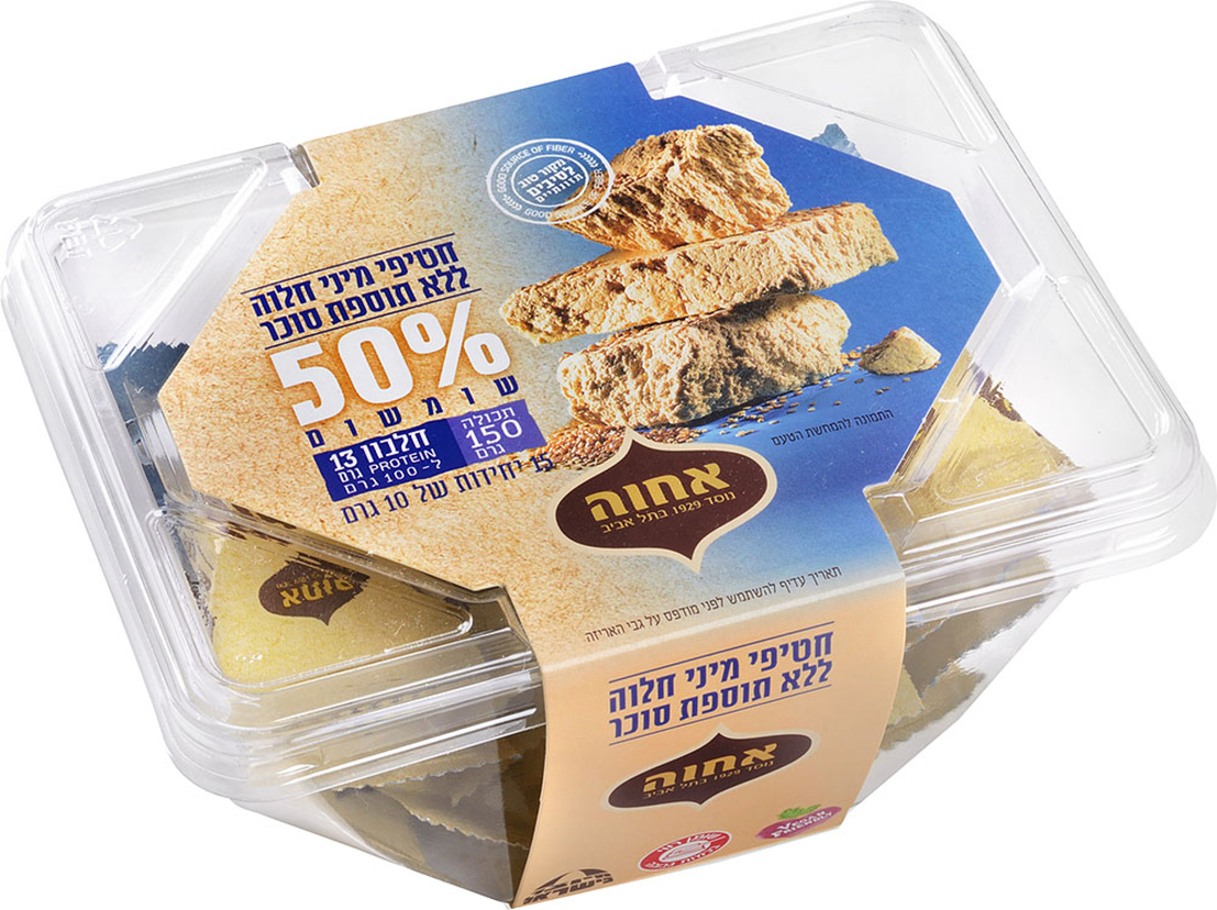 חטיפי חלוה אחוה ללא סוכר 150 גרם 