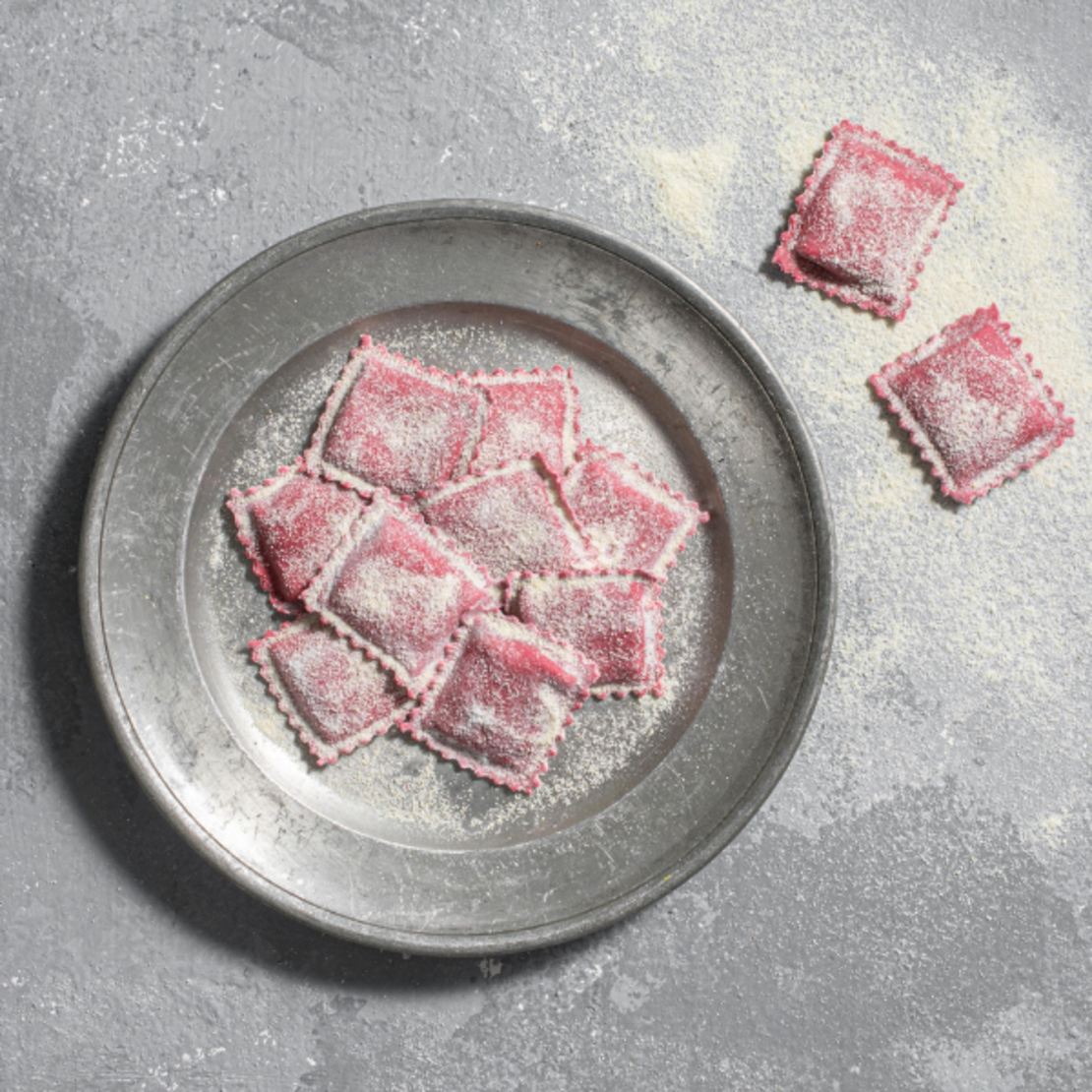 Beetroot, Ricotta and Walnut Ravioli
