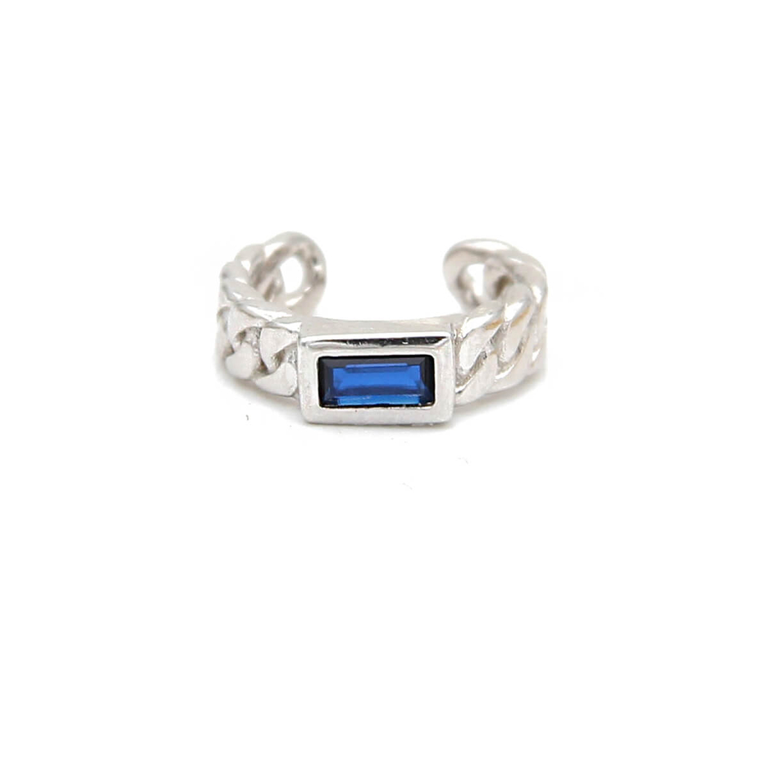 עגיל חבק גורמט זירקון כחול - כסף 925 