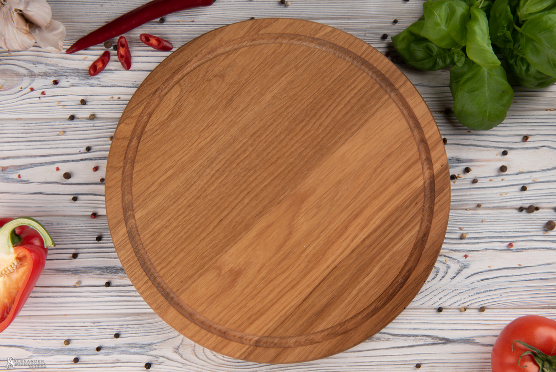 סט הגשה מעוגל - 3 יחידות מעץ אלון אירופאי בעיצוב מדהים.