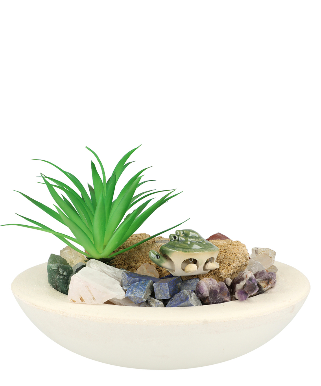 מזרקת מעיין נובע 7 צ'אקרות בקערה לבנה