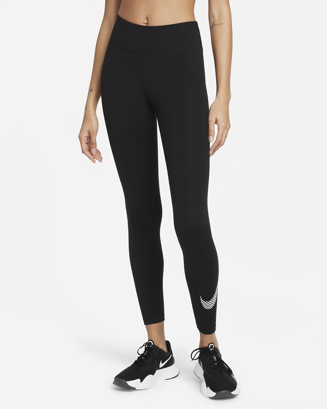טייץ נייק לנשים | Nike Dri-FIT One Icon Clash Women's Mid-Rise Graphic Leggings
