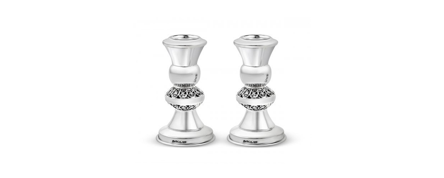 Small pure silver candlesticks