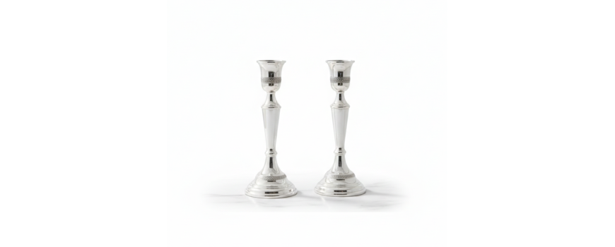 Medium pure silver candlesticks