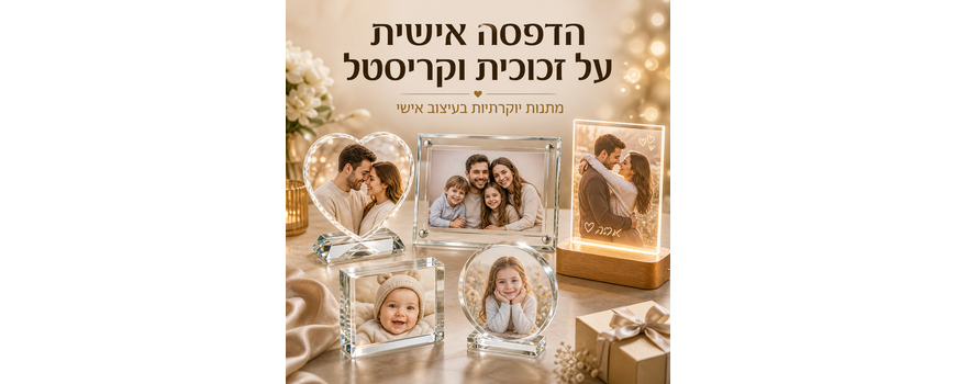 הדפסה אישית על זכוכית וקריסטלים