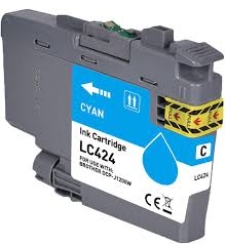 ‏ראש דיו כחול/ציאן Brother LC424C תואם