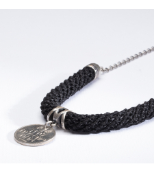 Black & Silver Old Coin Pendant Necklace - Hamutal