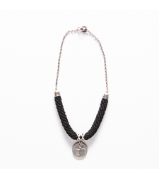 Black & Silver Old Coin Pendant Necklace - Hamutal