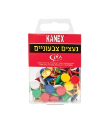 KANEX נעצים צבעוני מצופה 100 יח'