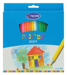 עפרונות צבעוניים דקים 24 יחידות