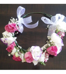 Pink and White Flower Crown