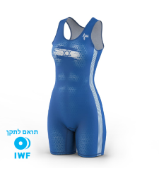 סינגלט נשים תחרותי להרמת משקולות - BLUE & WHITE