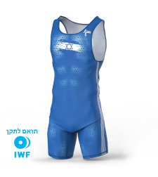 סינגלט גברים תחרותי להרמת משקולות - BLUE & WHITE