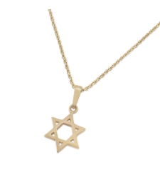 14K Gold Star of David Small Pendant
