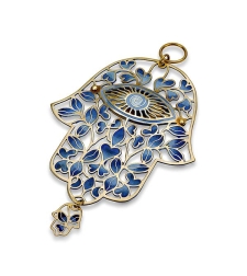 HAMSA LEAVES & HEARTS BLUE