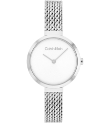 שעון Calvin Klein עם רצועת מש כסופה 25200082