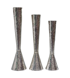 Cone candlesticks in 7 different sizes, pure silver