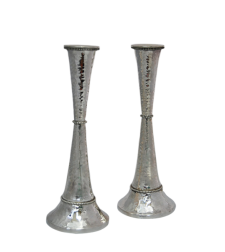 pure silver Gil hammer candlesticks 2 sizes