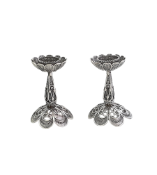 pure silver stand flower candlesticks