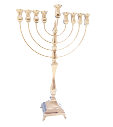 Pure silver striped sun menorah