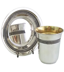 sterling silver Kiddush set Round Ribbon