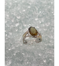 Antique style gold and smoky silver ring