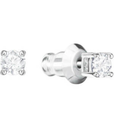 Swarovski solitaire earrings - PE STUD ROUND CZWH/RHS