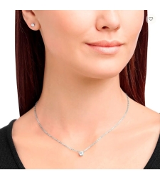 Solitaire set - Swarovski necklace and earrings