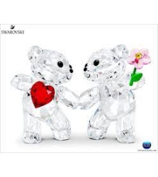 A pair of Swarovski crystal teddy bears