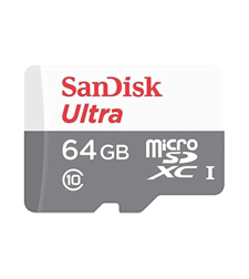 כרטיס זיכרון בנפח 64GB סאנדיסק SanDisk Ultra microSDXC 100MB/s Class 10 UHS-I
