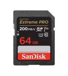כרטיס זיכרון בנפח 64GB סאנדיסק SanDisk Extreme PRO SDXC UHS-I U3 V30