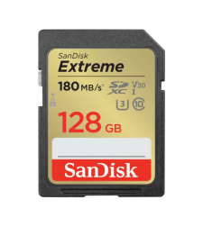 כרטיס זיכרון בנפח 128GB סאנדיסק SanDisk Extreme SDHC UHS-I Class-10 U3 V30