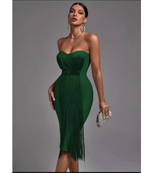 שמלת ערב מידי ירוקה
